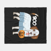 Ghost Beagle Halloween Dog Fleece Deken (Voorkant (Horizontaal))