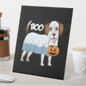 Ghost Beagle Halloween Dog Reclamebord Met Voetstuk (Insitu)