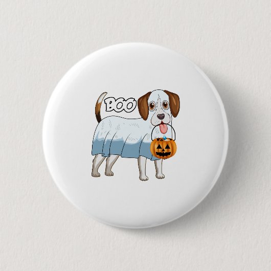 Ghost Beagle Halloween Dog Ronde Button 5,7 Cm (Voorkant)