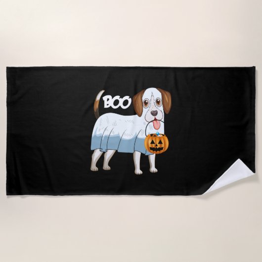 Ghost Beagle Halloween Dog Strandlaken (Voorkant)