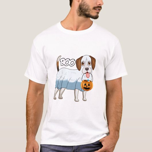 Ghost Beagle Halloween Dog T-shirt (Voorkant)