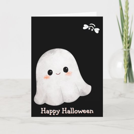 Ghost & Bee “Happy Halloween” kaart (binnenkant bl (Voorkant)