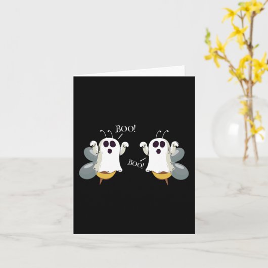 Ghost Bees Gezegde Boo Fun Halloween Kostuum Vrouw Kaart (Gele Bloem)