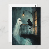 Ghost bij de kat van het balkon briefkaart (Voorkant / Achterkant)