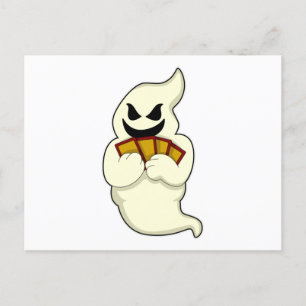 Ghost bij Poker met pokerkaarten Briefkaart