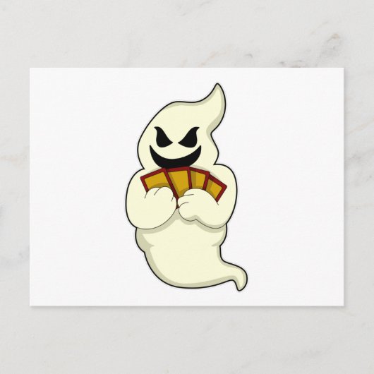 Ghost bij Poker met pokerkaarten Briefkaart (Voorkant)