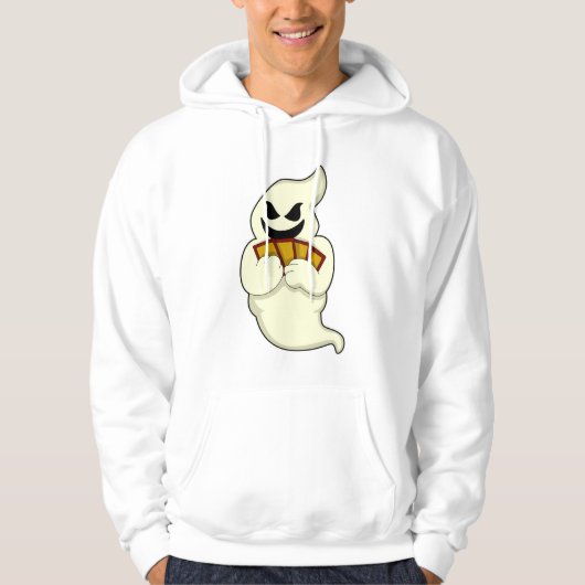 Ghost bij Poker met pokerkaarten Hoodie (Voorkant)