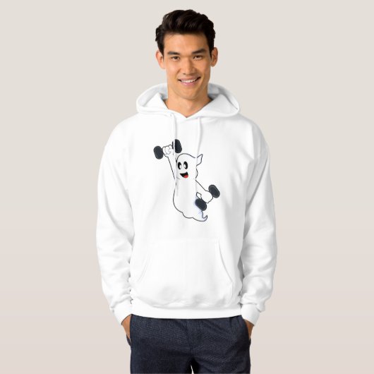 Ghost bij Sterke training met Dumbbells Hoodie (Voorkant volledig)