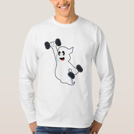 Ghost bij Sterke training met Dumbbells T-shirt (Voorkant)