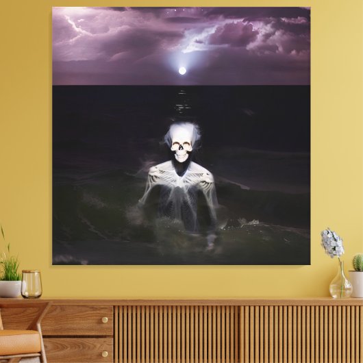 Ghost bij Zee - olieverfschilderij Canvas Afdruk (Insitu (Woonkamer))
