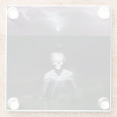 Ghost bij Zee - olieverfschilderij Glazen Onderzetter (Achterkant)