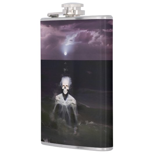 Ghost bij Zee - olieverfschilderij Heupfles (Links)