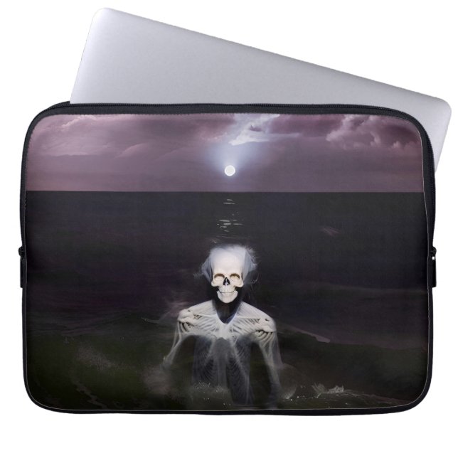 Ghost bij Zee - olieverfschilderij Laptop Sleeve (Voorkant)
