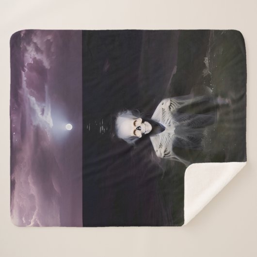 Ghost bij Zee - olieverfschilderij Sherpa Deken (Voorkant (horizontaal))