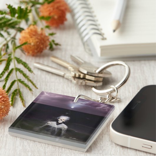 Ghost bij Zee - olieverfschilderij Sleutelhanger (Voorkant Rechts)