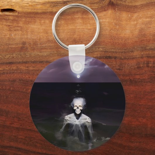 Ghost bij Zee - olieverfschilderij Sleutelhanger (Achterkant)