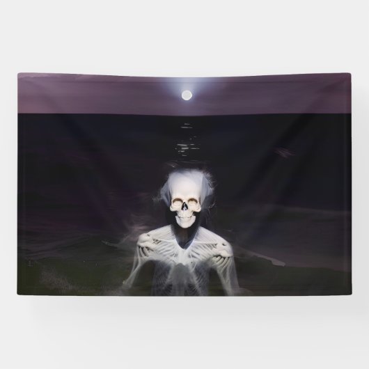 Ghost bij Zee - olieverfschilderij Spandoek (Horizontaal)