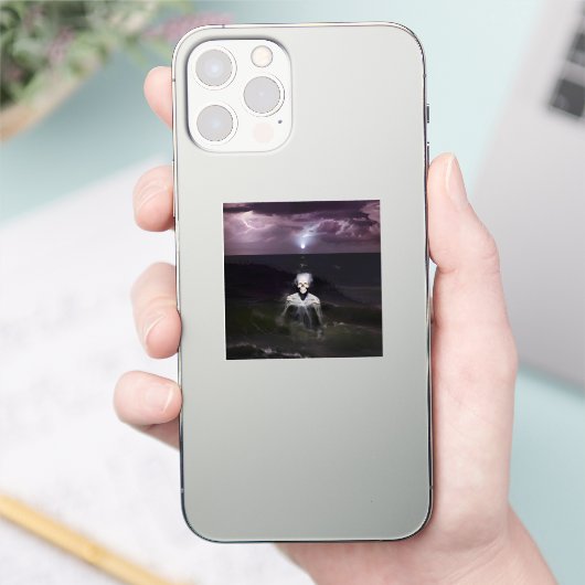 Ghost bij Zee - olieverfschilderij Sticker (Telefoon)