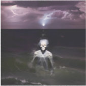 Ghost bij Zee - olieverfschilderij Sticker (Voorkant)