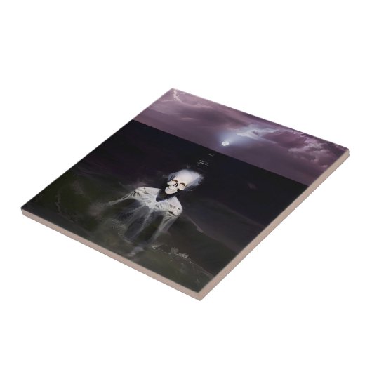 Ghost bij Zee - olieverfschilderij Tegeltje (Zijkant)