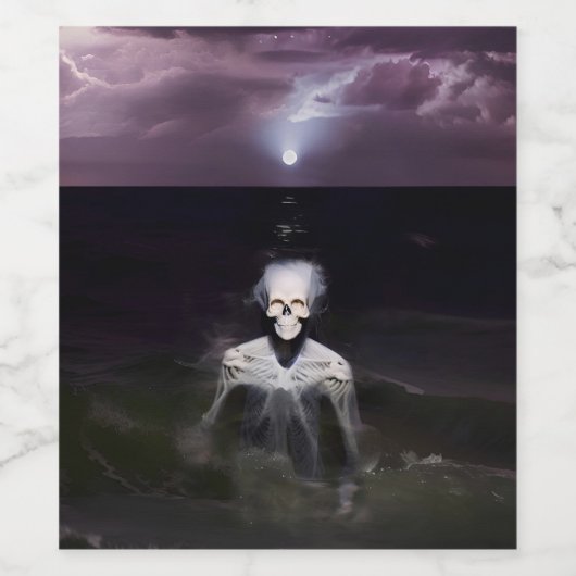 Ghost bij Zee - olieverfschilderij Wijn Etiket (Enkel label)