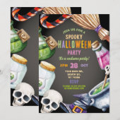 Ghost Birthday Haunted House Halloween Spooky Kaart (Voorkant / Achterkant)