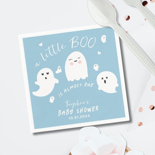 Ghost Boo Blue Boy Halloween Baby shower Servet