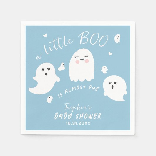 Ghost Boo Blue Boy Halloween Baby shower Servet (Voorkant)