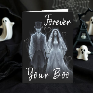 Ghost Boo Gothic Echtgenote Halloween Verjaardag Kaart