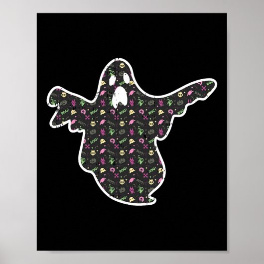 Ghost Boo Grim Reaper pomkin Pattern Easy Hwe Poster (Voorkant)