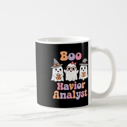 Ghost Boo Havior Analyst Grappig Halloween Gedrag Koffiemok (Rechts)