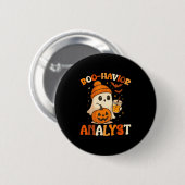 Ghost Boo Havior Analyst Grappig Halloween Gedrag Ronde Button 5,7 Cm (Voorkant /achterkant)