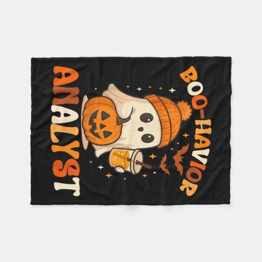 Ghost Boo Havior Yst Funny Halloween Behavior Ther Fleece Deken (Voorkant (Horizontaal))