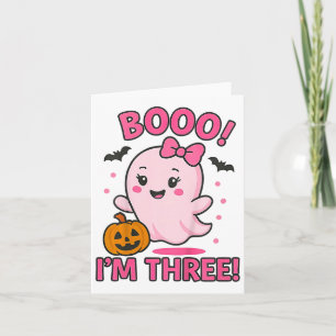 Ghost Boo Ik ben drie jaar 3e verjaardag peuter Ha Kaart