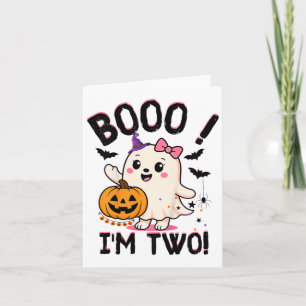 Ghost Boo Ik ben twee jaar 2e verjaardag peuter Ha Kaart