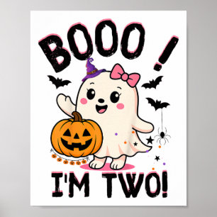 Ghost Boo Ik ben twee jaar 2e verjaardag peuter Ha Poster