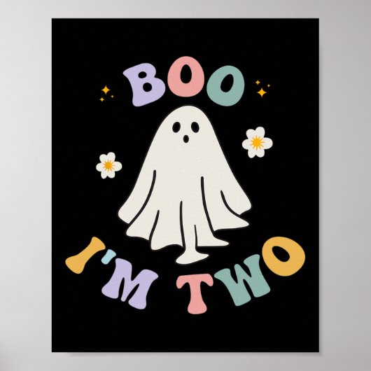 Ghost Boo Ik ben twee jaar Kinder Halloween G Poster (Voorkant)