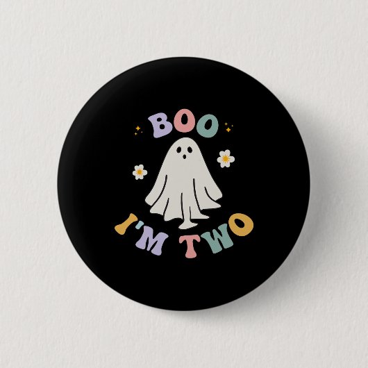 Ghost Boo Ik ben twee jaar Kinder Halloween G Ronde Button 5,7 Cm (Voorkant)