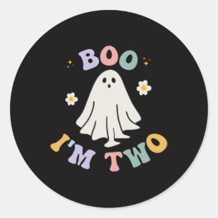 Ghost Boo Ik ben twee jaar Kinder Halloween G Ronde Sticker