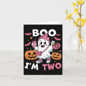 Ghost Boo Ik ben twee Kinder Halloween Groo voor d Kaart (Gele Bloem)