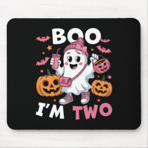 Ghost Boo Ik ben twee Kinder Halloween Groo voor d Muismat