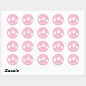 Ghost Boo Roze Meisje Halloween Baby shower Ronde Sticker (Vel)