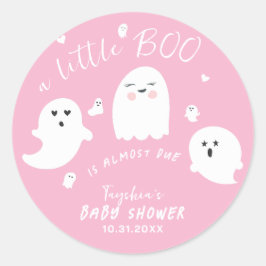 Ghost Boo Roze Meisje Halloween Baby shower Ronde Sticker
