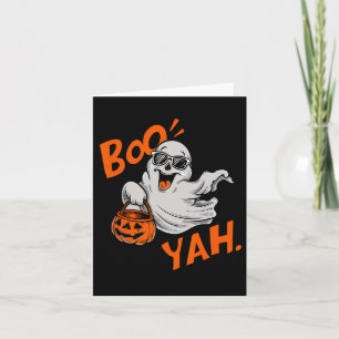Ghost Boo Yah Funny Halloween Shirt Spooky Booyah Kaart