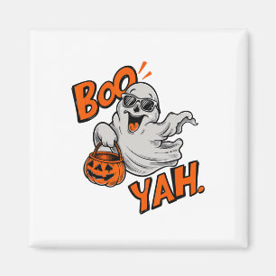 Ghost Boo Yah Funny Halloween Shirt Spooky Booyah Magneet