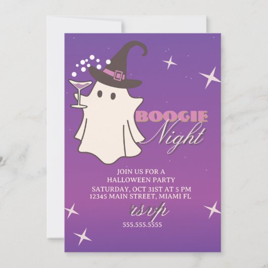 Ghost Boogie Nights Halloween-feest Aankondiging (Voorkant)