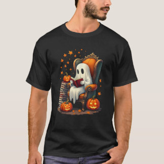 Ghost Book Reader Leesboek Liefhebber Leraar Grapp T-shirt
