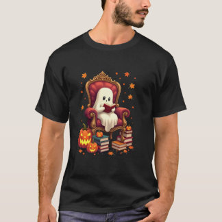 Ghost Book Reader Leesboek Liefhebber Leraar Grapp T-shirt