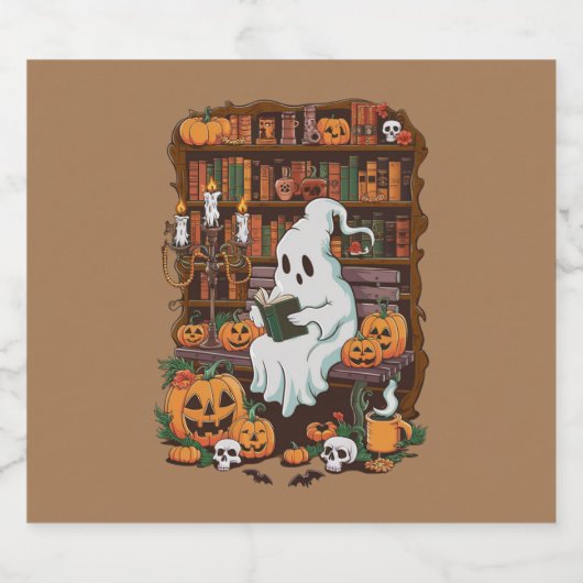 Ghost Book Reader Leesliefhebber Cadeaulezer Bier Etiket (Enkel label)