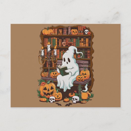 Ghost Book Reader Leesliefhebber Cadeaulezer Briefkaart (Voorkant)